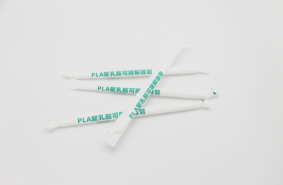 5mm 7mm 12mm Biodegradable Drinking Straw Custom White Black Individual Wrapped