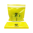 Specimen Bio Waste Disposal Bags Yellow Medical Blood Sample With Document Pouch
