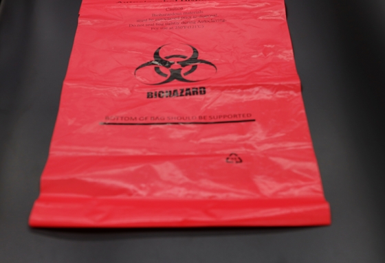 High Strength Polyethylene Autoclavable Biohazard Bag With High Temperature Tag