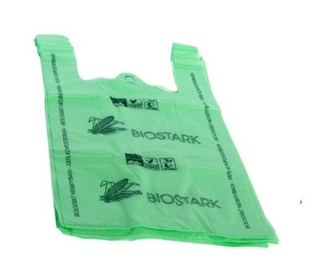 PLA Compostable Plastic T Shirt Shopping Bags Biodegradable Eco Friendly