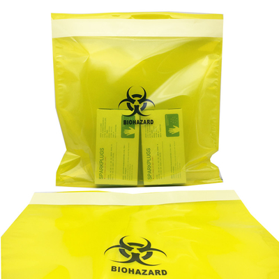Specimen Bio Waste Disposal Bags Yellow Medical Blood Sample With Document Pouch