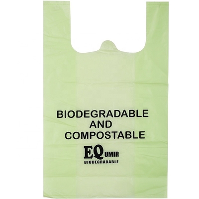 Custom Printed Biodegradable T Shirt Bags Plastic PLA PBAT Cornstarch