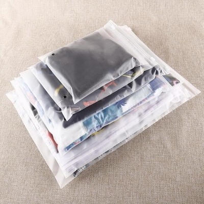 Plastic Custom Poly Packaging Bag Frosted Slider Zipper For Clothing