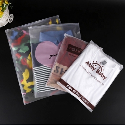 Matt Frosted White Zip Lock Bags Printed Custom For Clothing