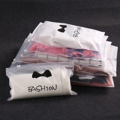 Matt Frosted White Zip Lock Bags Printed Custom For Clothing
